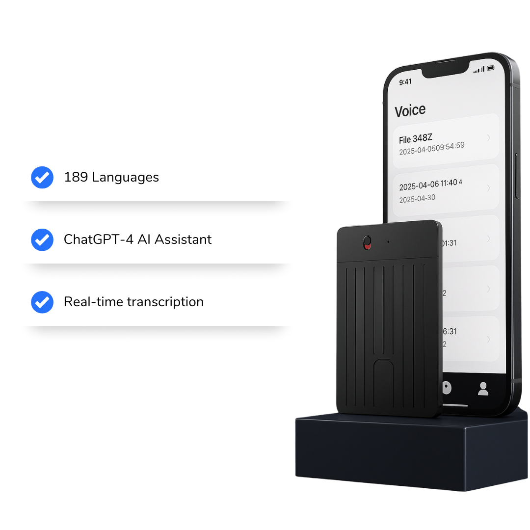 Chatgpt-4 AI Voice Recorder LED Indicator AI Notetaking Device 128GB